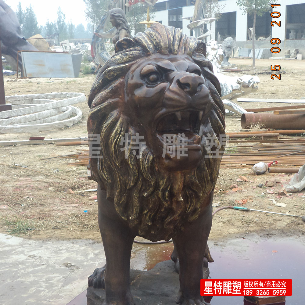 铸铜动物雕塑  铜狮子黄铜铸造